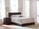 Dorian Faux Leather Upholstered California King Bed Brown - Tampa Furniture Outlet