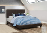 Dorian Faux Leather Upholstered Queen Panel Bed Brown - Tampa Furniture Outlet