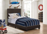 Dorian Faux Leather Upholstered Twin Panel Bed Brown - Tampa Furniture Outlet