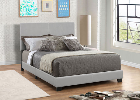 Dorian Faux Leather Upholstered Full Panel Bed Grey - Tampa Furniture Outlet