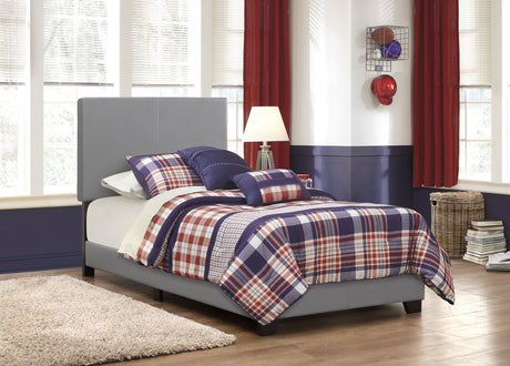 Dorian Faux Leather Upholstered Twin Panel Bed Grey - Tampa Furniture Outlet
