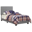 Tampa Furniture Outlet - Coaster - Dorian Faux Leather Upholstered Twin Panel Bed Grey - 300763T
