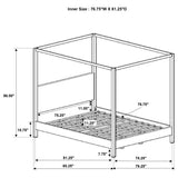 Monroe Upholstered Eastern King Canopy Bed Vanilla - Tampa Furniture Outlet