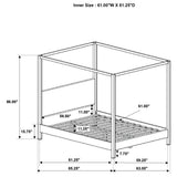 Monroe Upholstered Queen Canopy Bed Vanilla - Tampa Furniture Outlet