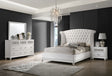Tampa Furniture Outlet - Coaster - Barzini 4-piece Eastern King Bedroom Set White - 300843KE-S4