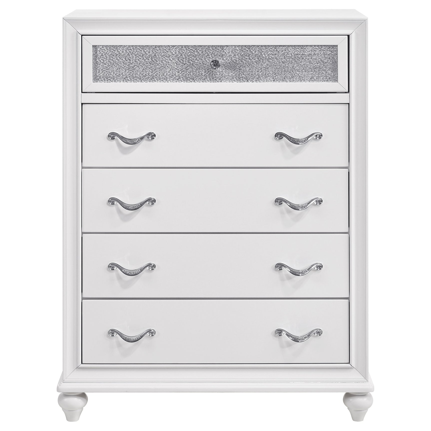 Barzini 5-piece Eastern King Bedroom Set White - Tampa Furniture Outlet