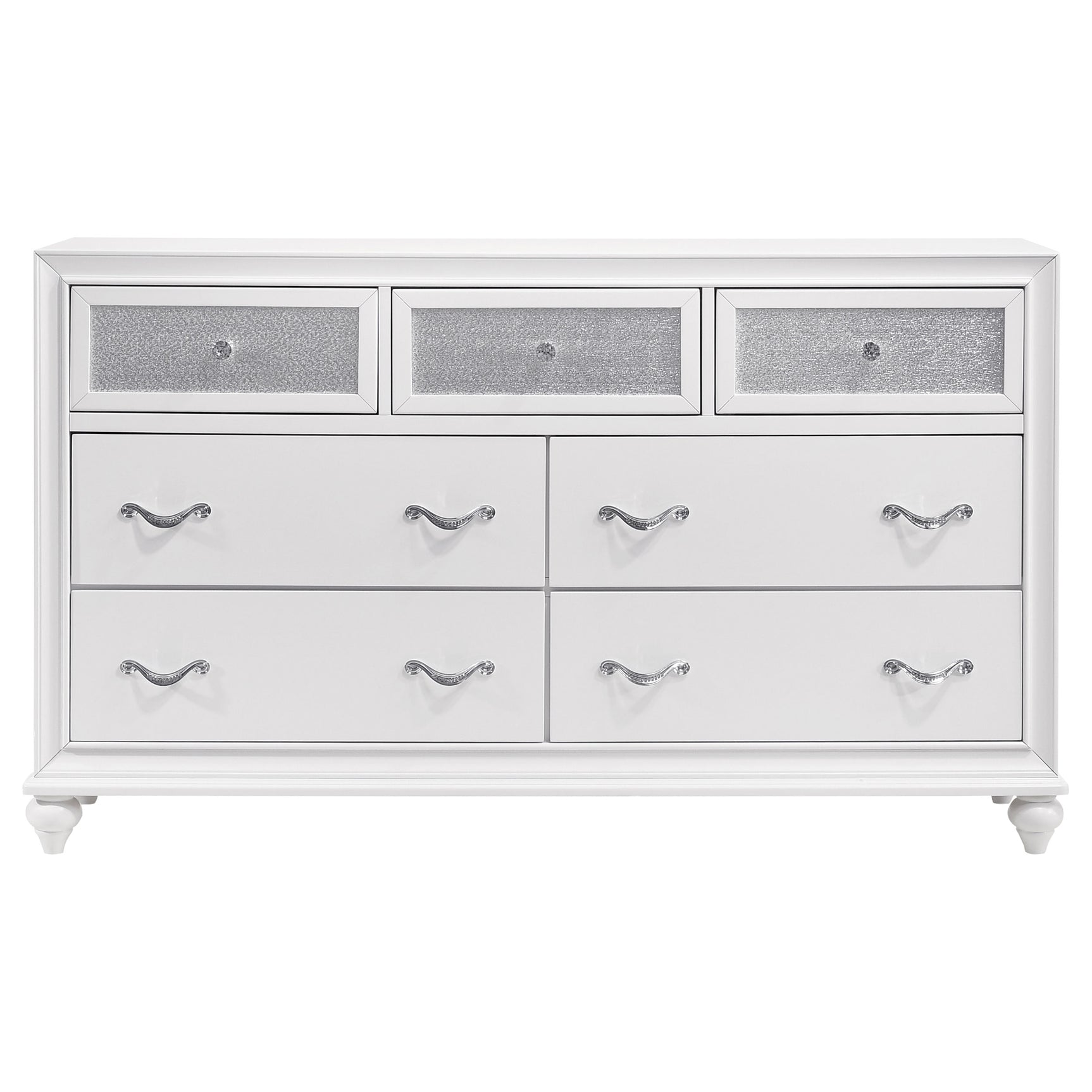 Barzini 5-piece California King Bedroom Set White - Tampa Furniture Outlet
