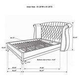 Barzini Upholstered Queen Wingback Bed White - Tampa Furniture Outlet