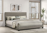 Dorian Fabric Upholstered Eastern King Panel Bed Taupe - Tampa Furniture Outlet