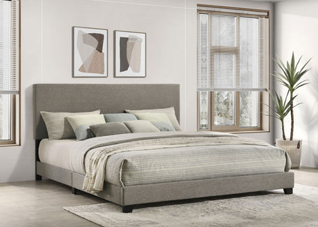 Dorian Fabric Upholstered Eastern King Panel Bed Taupe - Tampa Furniture Outlet