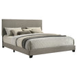 Tampa Furniture Outlet - Coaster - Dorian Fabric Upholstered California King Panel Bed Taupe - 300851KW