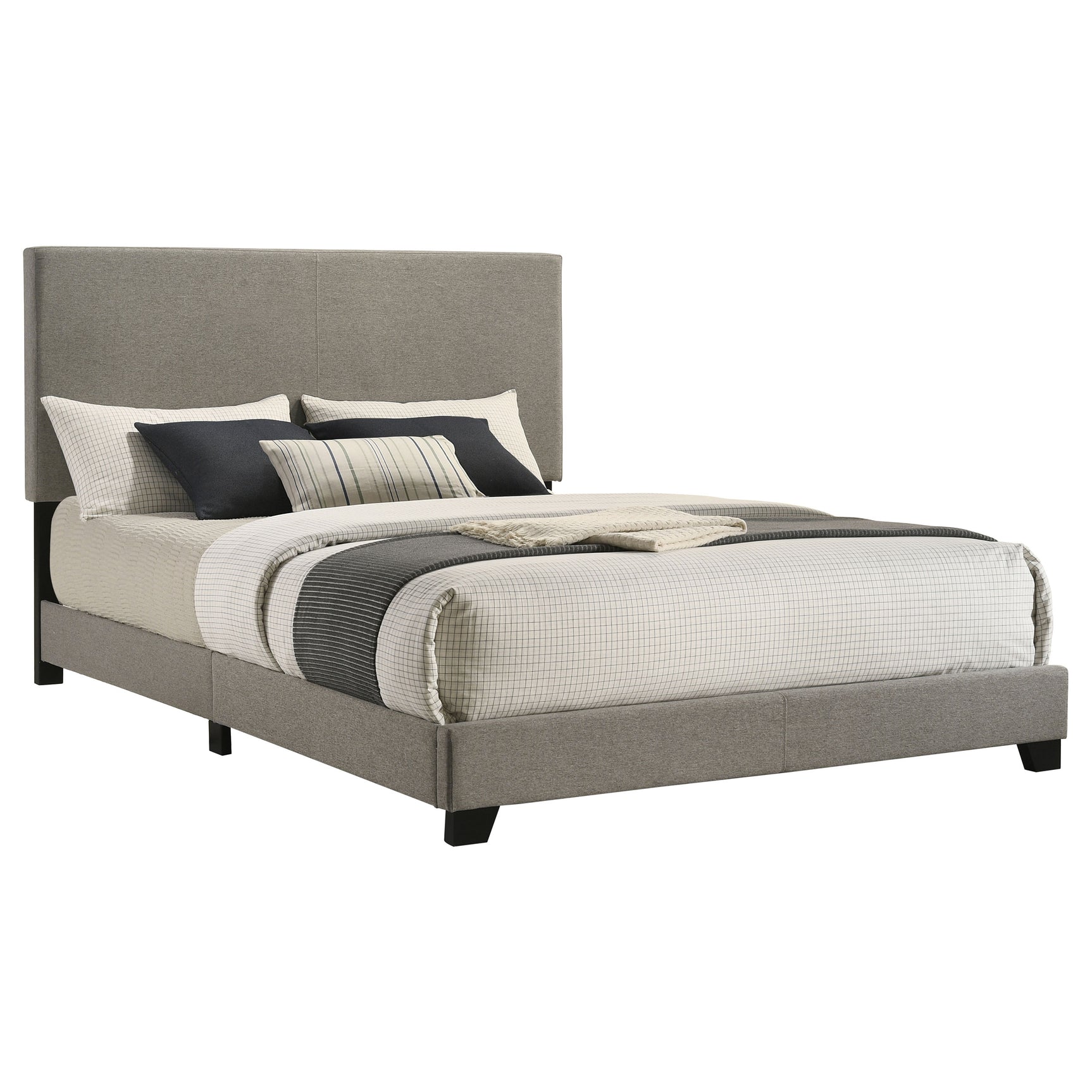 Tampa Furniture Outlet - Coaster - Dorian Fabric Upholstered Queen Panel Bed Taupe - 300851Q