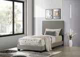 Dorian Fabric Upholstered Twin Panel Bed Taupe - Tampa Furniture Outlet