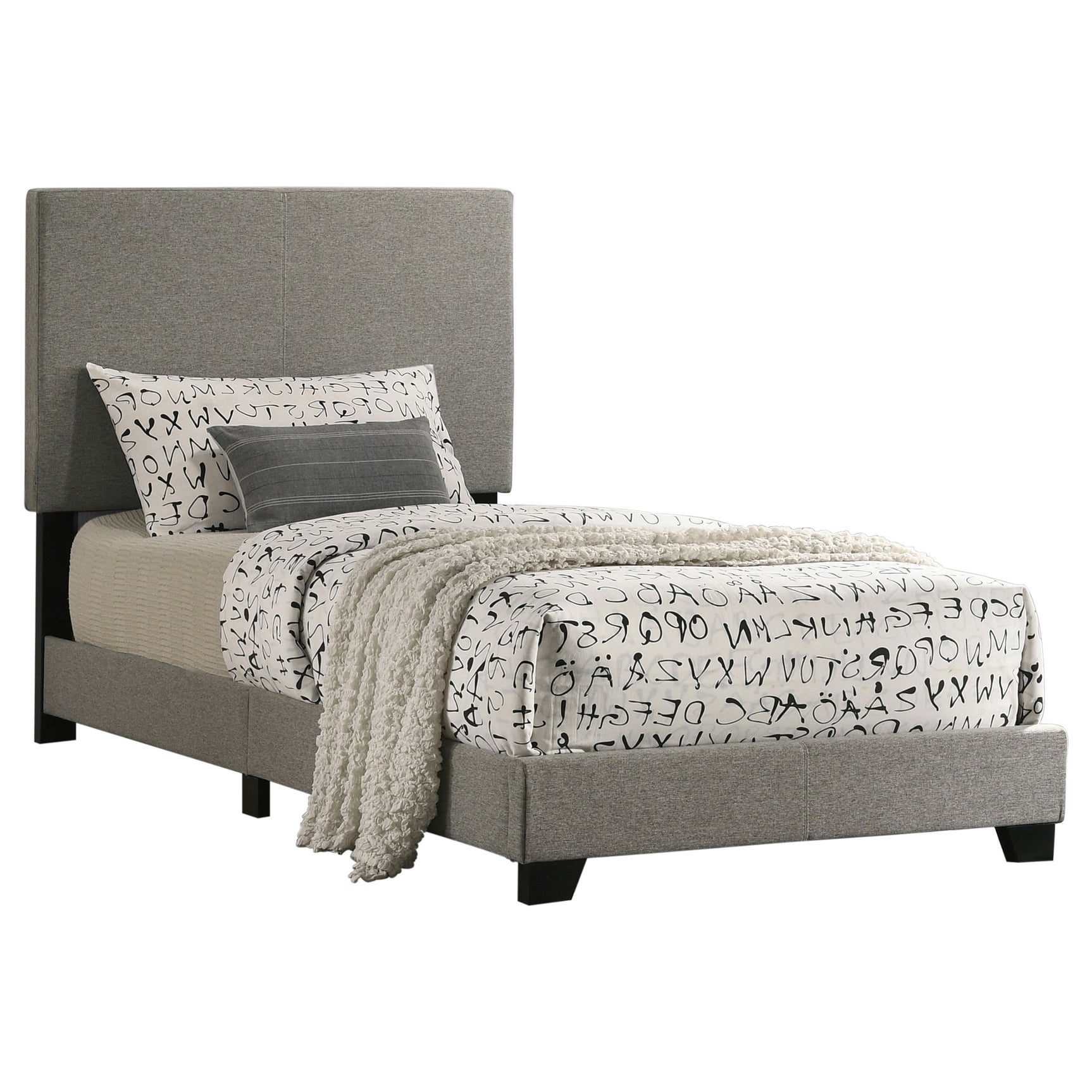 Tampa Furniture Outlet - Coaster - Dorian Fabric Upholstered Twin Panel Bed Taupe - 300851T