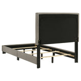 Dorian Fabric Upholstered Twin Panel Bed Taupe - Tampa Furniture Outlet