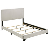 Dorian Fabric Upholstered Full Panel Bed Cream - Tampa Furniture Outlet