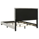 Dorian Fabric Upholstered Full Panel Bed Cream - Tampa Furniture Outlet