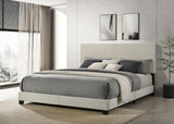 Dorian Fabric Upholstered Eastern King Panel Bed Cream - Tampa Furniture Outlet