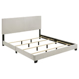 Dorian Fabric Upholstered Eastern King Panel Bed Cream - Tampa Furniture Outlet