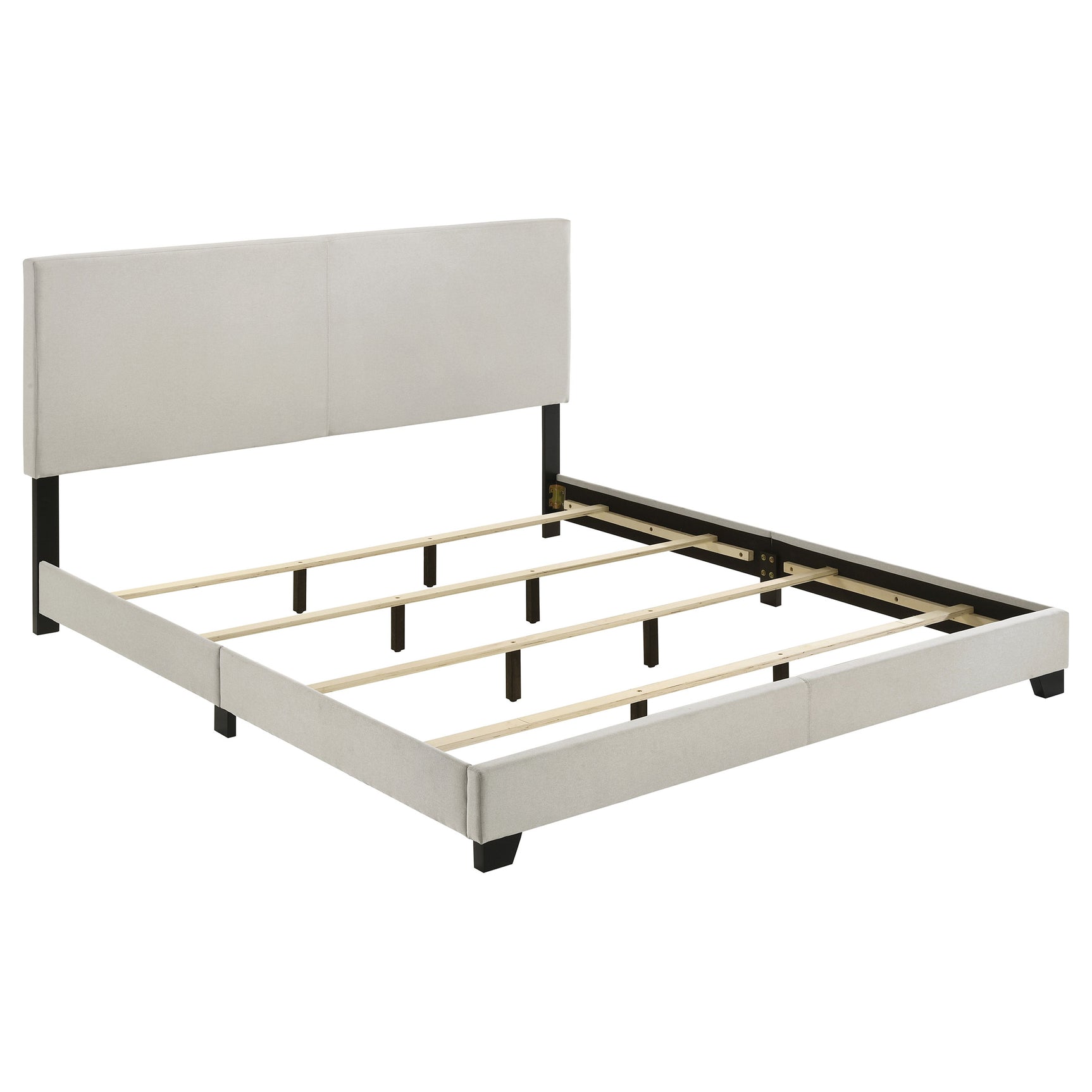 Dorian Fabric Upholstered Eastern King Panel Bed Cream - Tampa Furniture Outlet