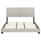 Dorian Fabric Upholstered Eastern King Panel Bed Cream - Tampa Furniture Outlet