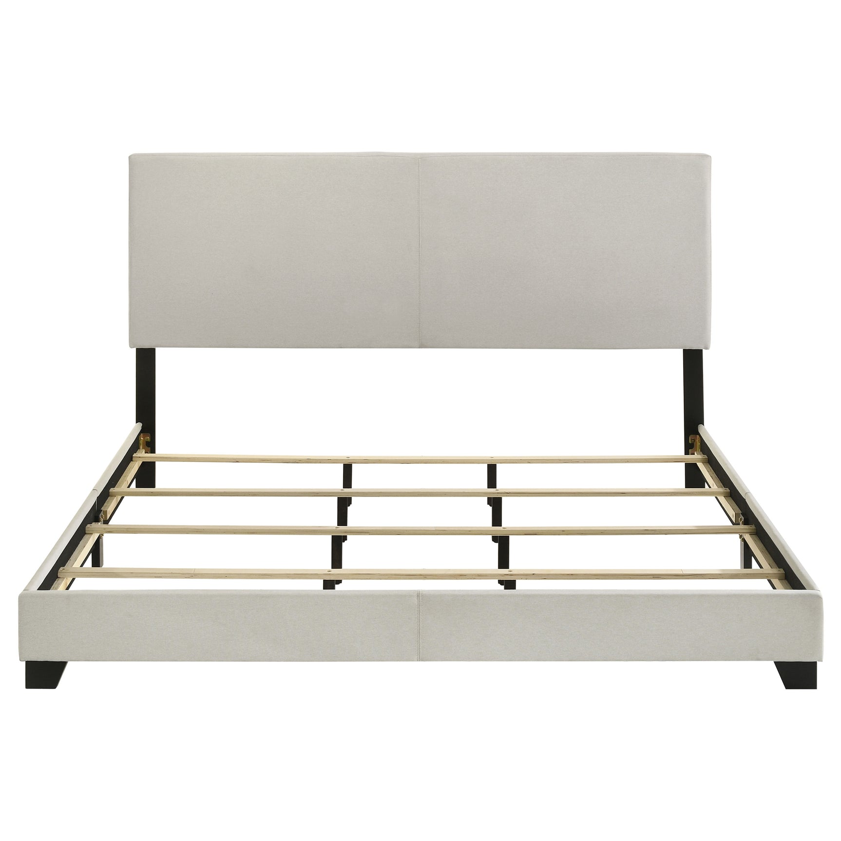 Dorian Fabric Upholstered Eastern King Panel Bed Cream - Tampa Furniture Outlet