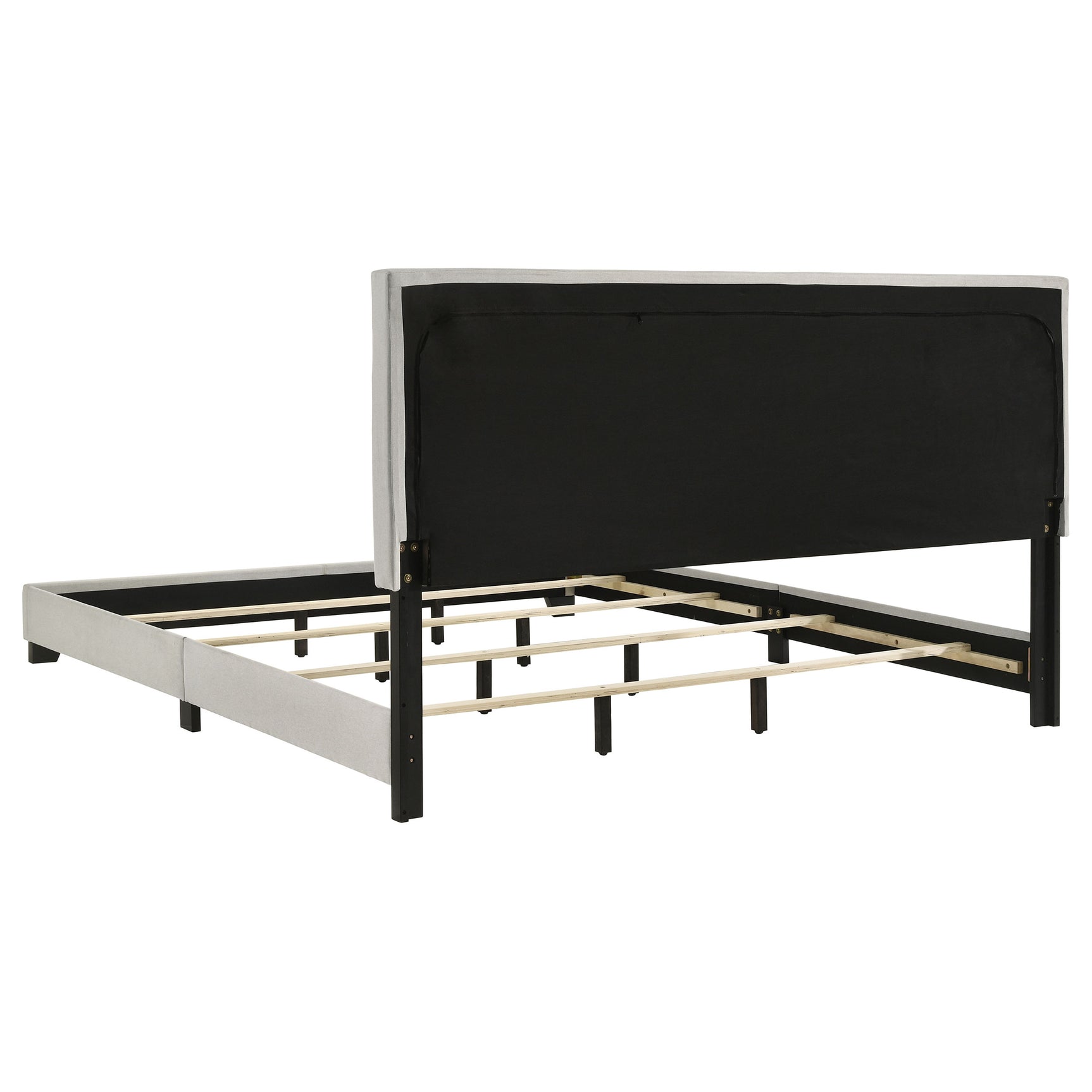 Dorian Fabric Upholstered Eastern King Panel Bed Cream - Tampa Furniture Outlet