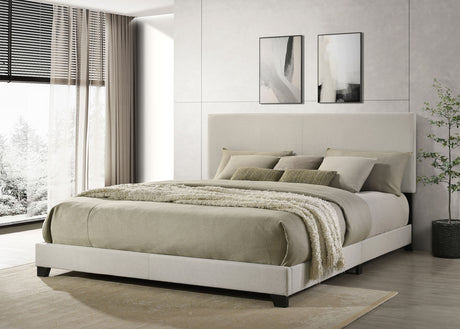 Dorian Fabric Upholstered California King Panel Bed Cream - Tampa Furniture Outlet