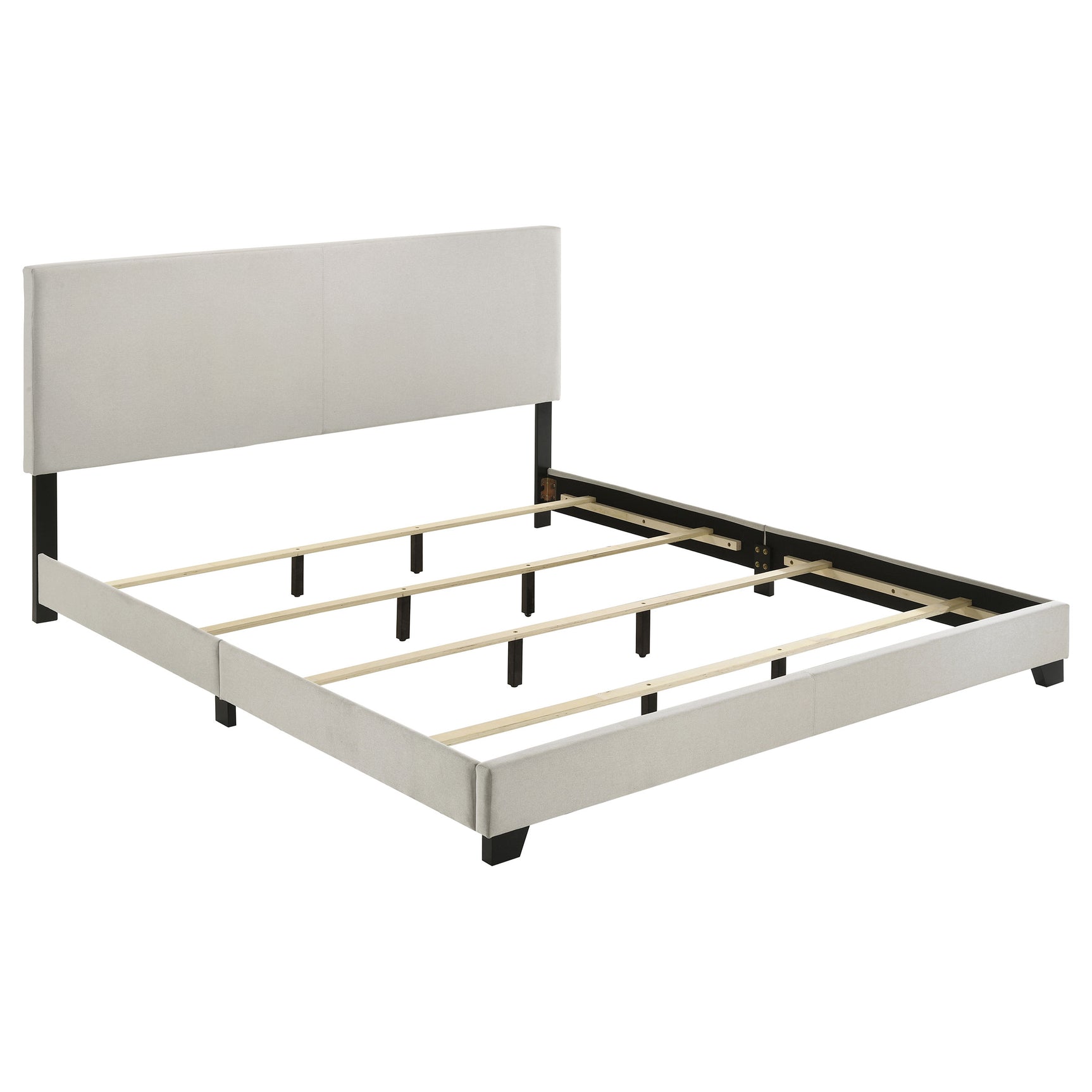 Dorian Fabric Upholstered California King Panel Bed Cream - Tampa Furniture Outlet