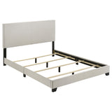 Tampa Furniture Outlet - Coaster - Dorian Fabric Upholstered Queen Panel Bed Cream - 300852Q
