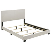 Tampa Furniture Outlet - Coaster - Dorian Fabric Upholstered Queen Panel Bed Cream - 300852Q