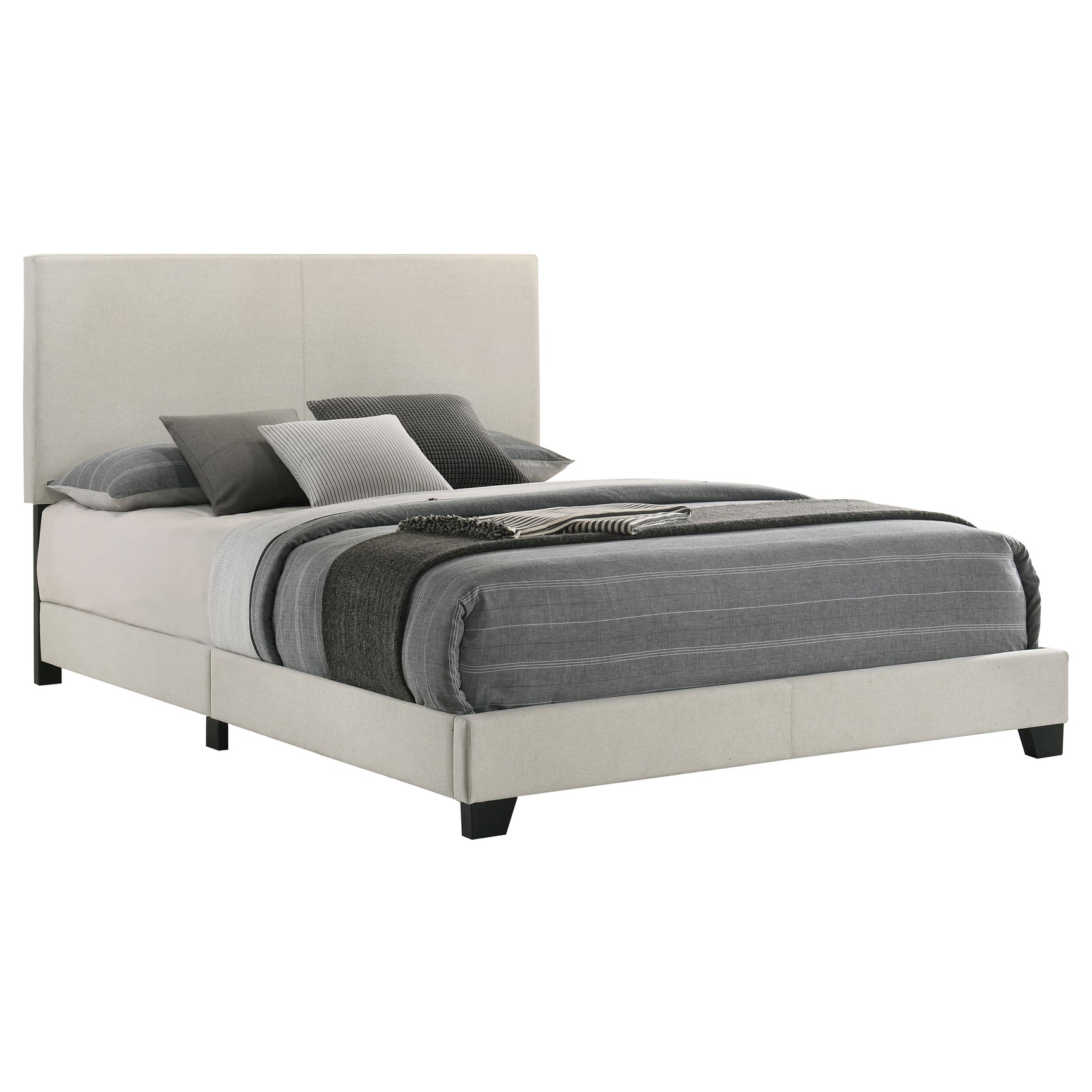 Dorian Fabric Upholstered Queen Panel Bed Cream - Tampa Furniture Outlet