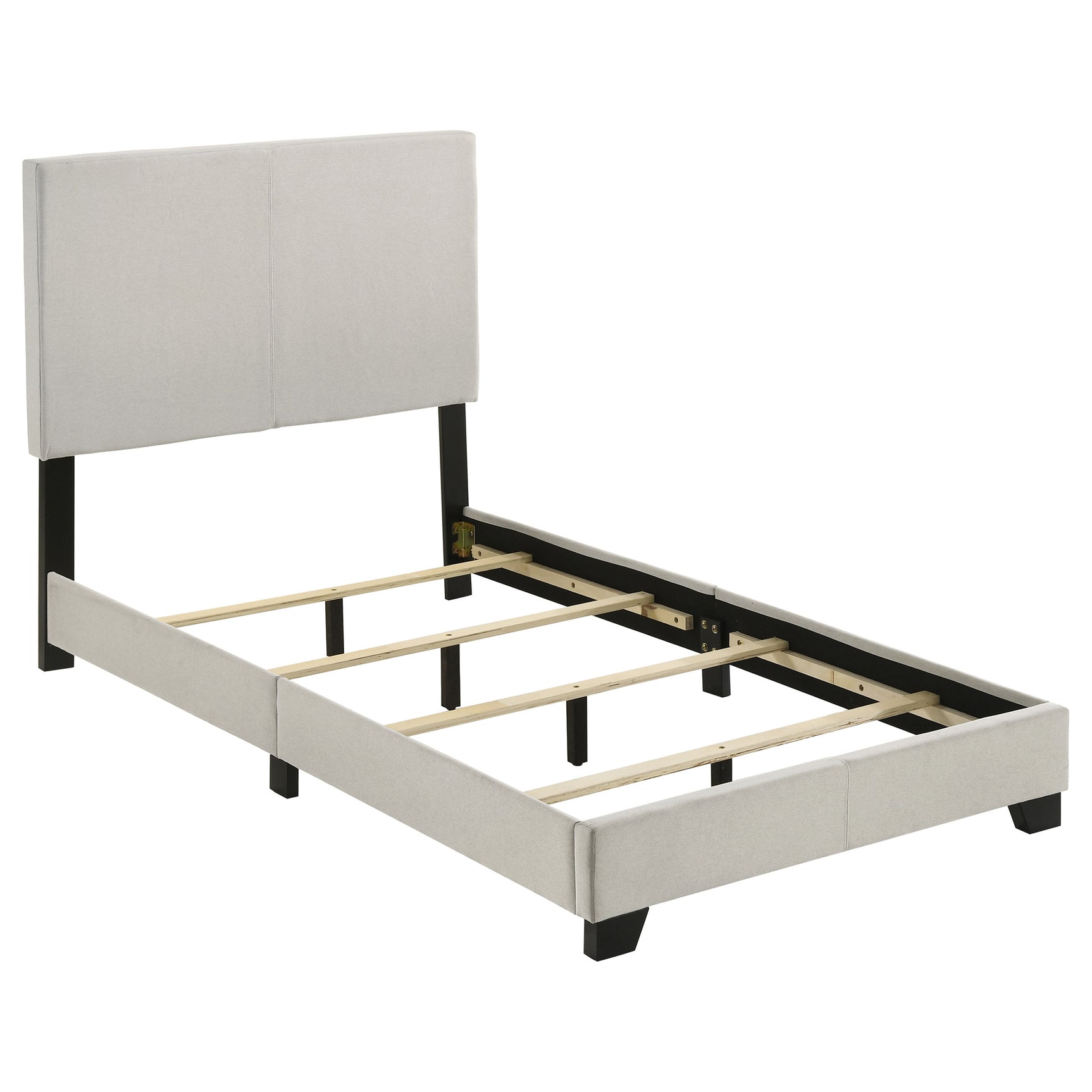 Dorian Fabric Upholstered Twin Panel Bed Cream - Tampa Furniture Outlet