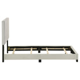 Dorian Fabric Upholstered Twin Panel Bed Cream - Tampa Furniture Outlet