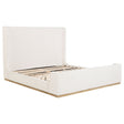 Tampa Furniture Outlet - Coaster - Nala Upholstered Eastern King Sleigh Bed Cream - 302046KE