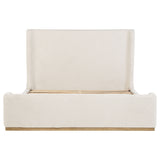 Nala Upholstered Eastern King Sleigh Bed Cream - Tampa Furniture Outlet