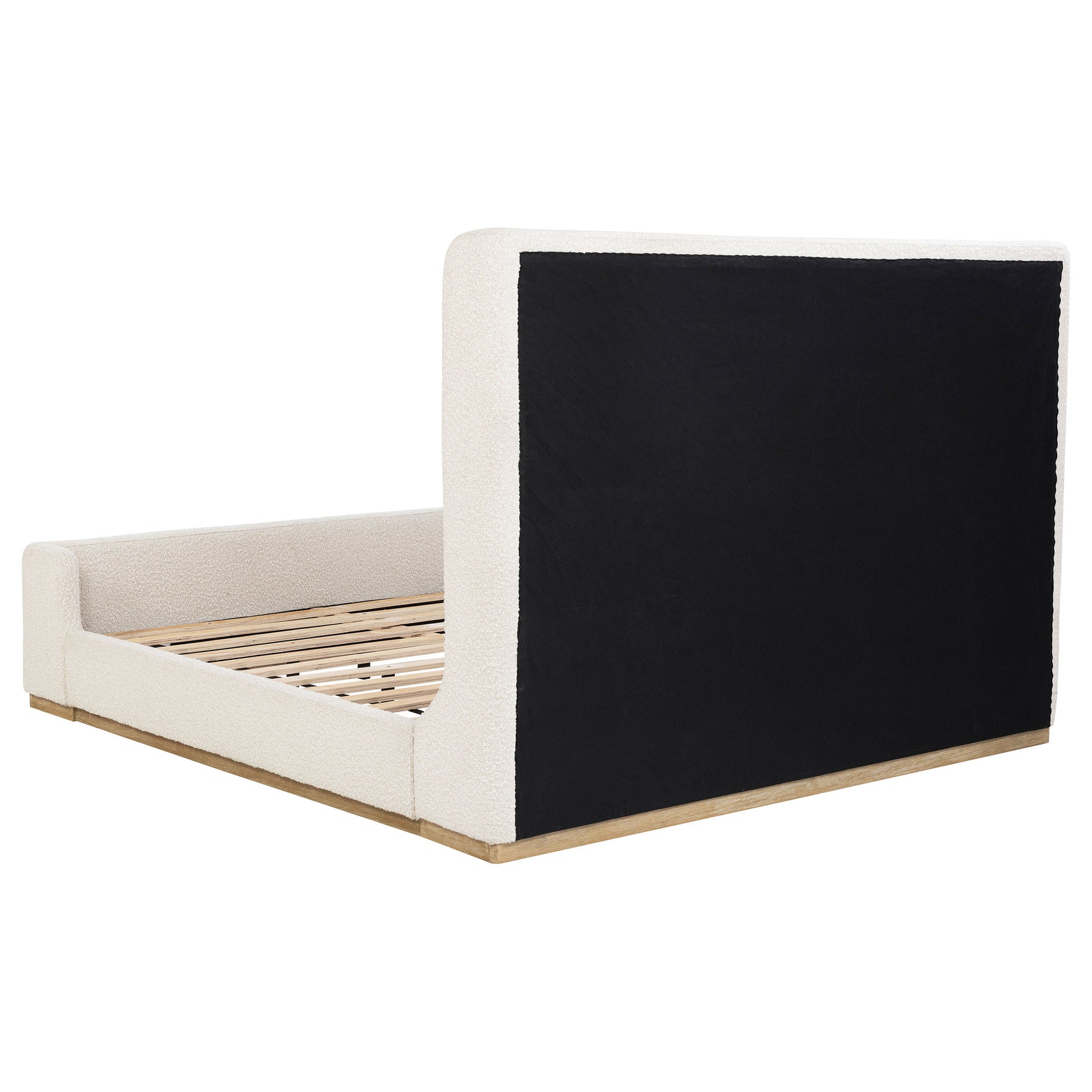 Nala Upholstered Eastern King Sleigh Bed Cream - Tampa Furniture Outlet