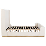 Nala Upholstered Eastern King Sleigh Bed Cream - Tampa Furniture Outlet