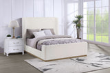 Nala Upholstered Queen Sleigh Bed Cream - Tampa Furniture Outlet