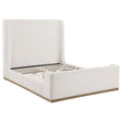 Tampa Furniture Outlet - Coaster - Nala Upholstered Queen Sleigh Bed Cream - 302046Q