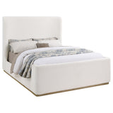Nala Upholstered Queen Sleigh Bed Cream - Tampa Furniture Outlet