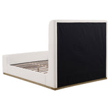 Nala Upholstered Queen Sleigh Bed Cream - Tampa Furniture Outlet