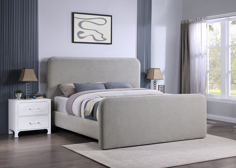 Wren Upholstered Eastern King Panel Bed Grey - Tampa Furniture Outlet
