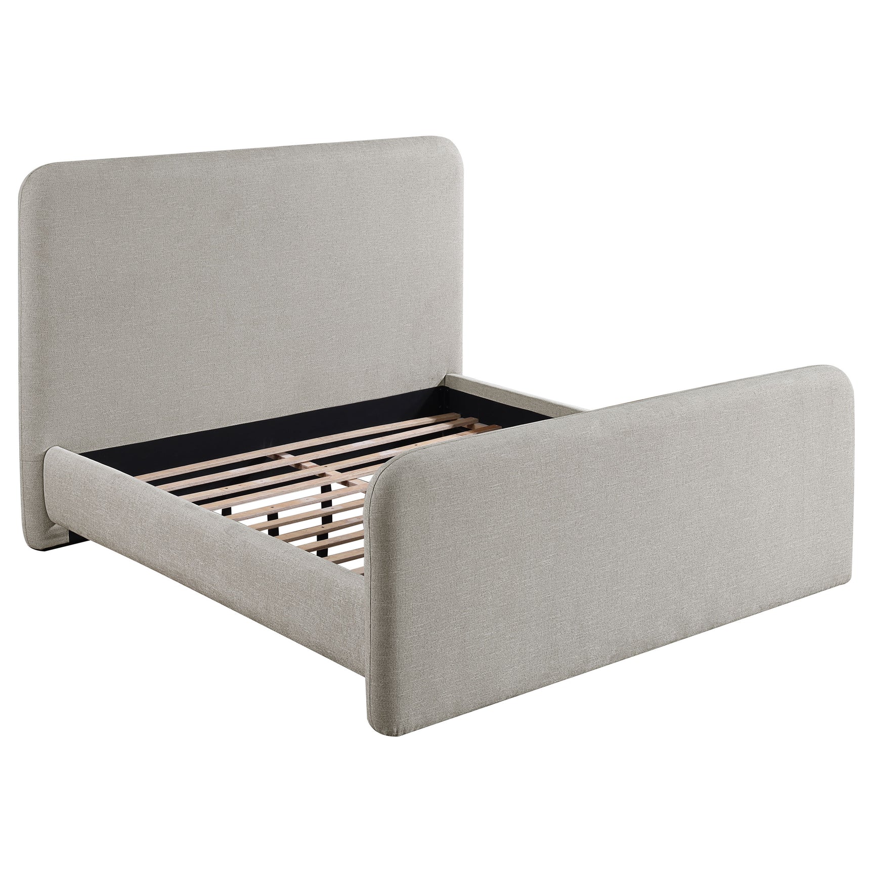 Tampa Furniture Outlet - Coaster - Wren Upholstered Eastern King Panel Bed Grey - 302052KE