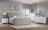 Wren Upholstered Eastern King Panel Bed Grey - Tampa Furniture Outlet
