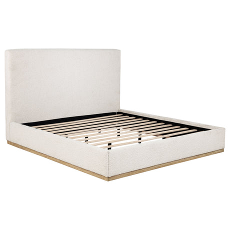 Tampa Furniture Outlet - Coaster - Knox Upholstered EASTERN KING Panel Bed Cream - 302053KE