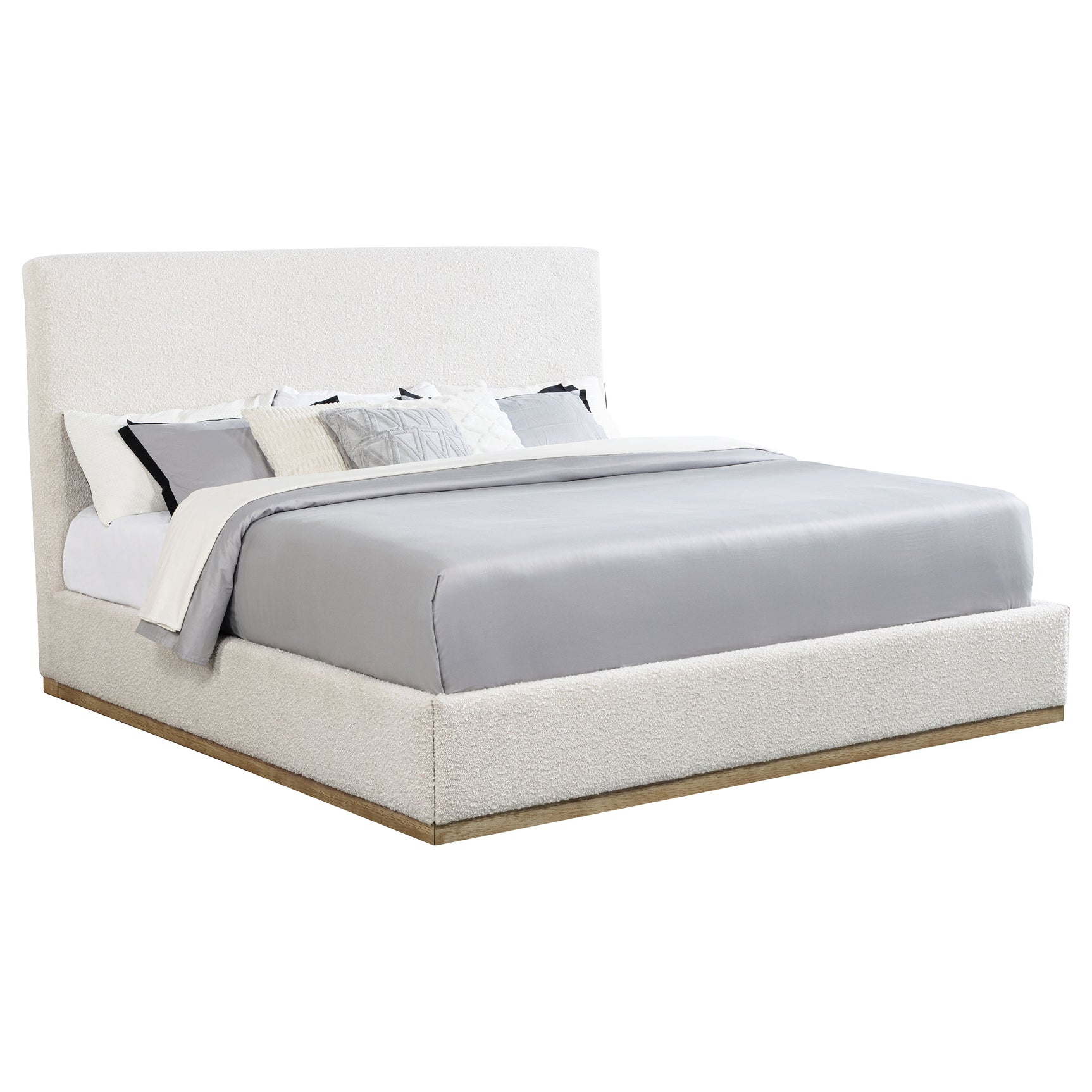 Knox Upholstered EASTERN KING Panel Bed Cream - Tampa Furniture Outlet