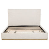 Knox Upholstered EASTERN KING Panel Bed Cream - Tampa Furniture Outlet