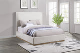 Knox Upholstered Queen Panel Bed Cream - Tampa Furniture Outlet