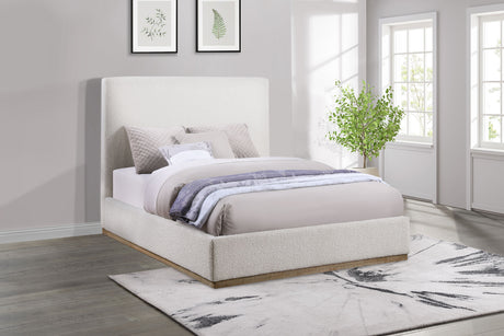 Knox Upholstered Queen Panel Bed Cream - Tampa Furniture Outlet